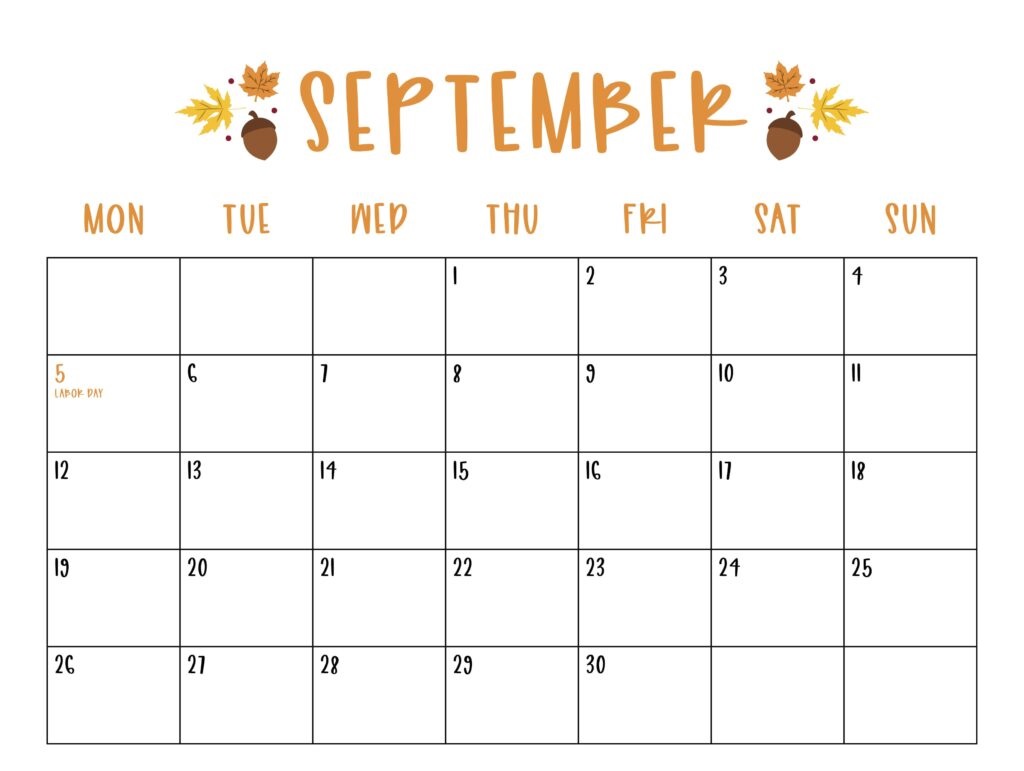 Free Calendar Printable September 2022